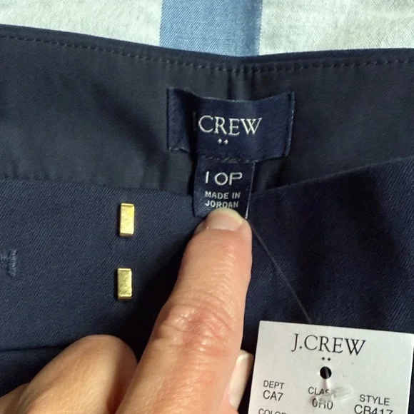 J. Crew Factory Dark Blue Trousers with Gold Accents - Picture 3 of 4
